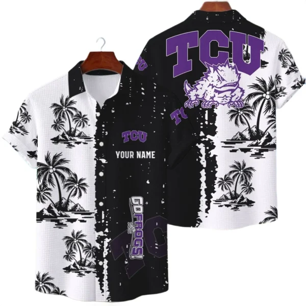 TCU Horned Frogs Hawaiian Shirt Waffle Knit Material Options 2027 Personalize Name