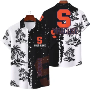 Syracuse Orange Hawaiian Shirt Waffle Knit Material Options 2027 Personalize Name