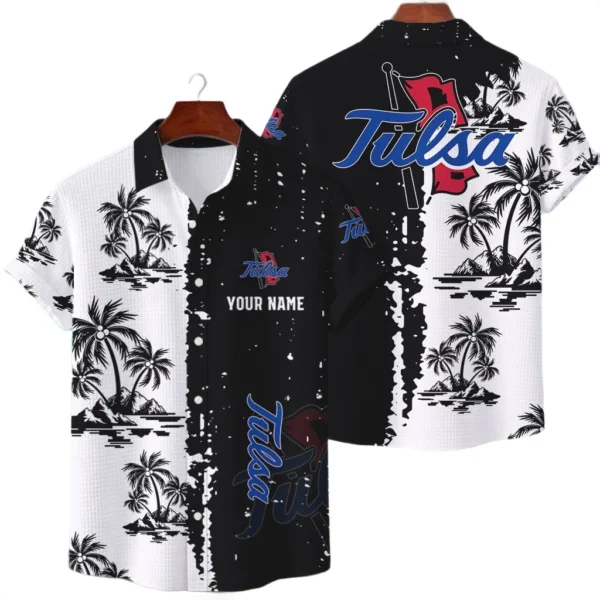 Tulsa Golden Hurricane Hawaiian Shirt Waffle Knit Material Options 2027 Personalize Name
