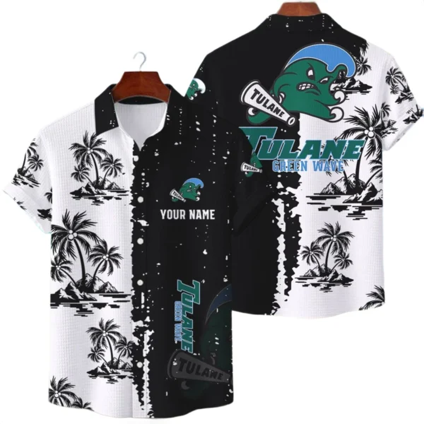 Tulane Green Wave Hawaiian Shirt Waffle Knit Material Options 2027 Personalize Name