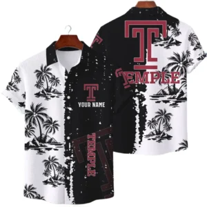 Temple Owls Hawaiian Shirt Waffle Knit Material Options 2027 Personalize Name
