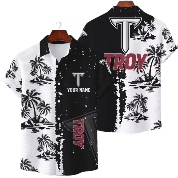 Troy Trojans Hawaiian Shirt Waffle Knit Material Options 2027 Personalize Name