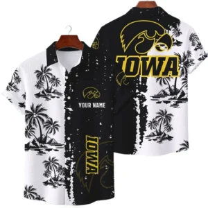 Iowa Hawkeyes Hawaiian Shirt Premium Lightweight Waffle Knit Customize Name