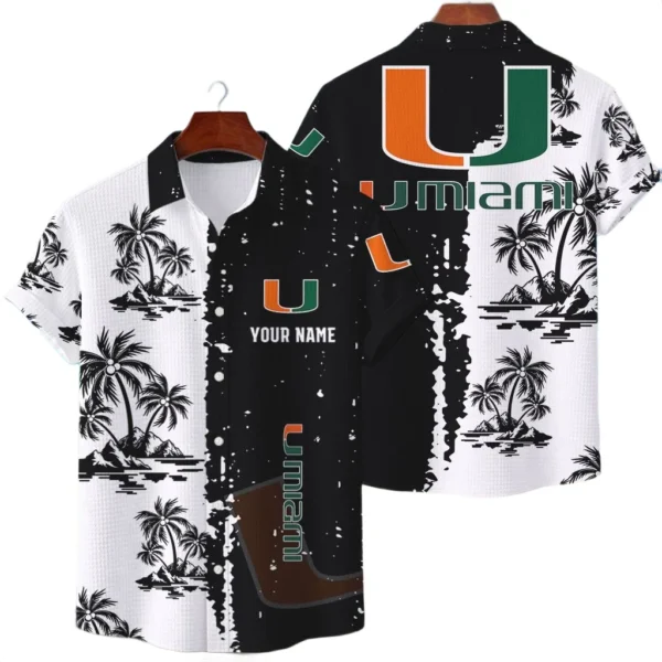 Miami Hurricanes Hawaiian Shirt Premium Lightweight Waffle Knit Customize Name