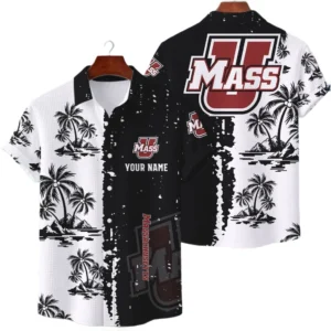 UMass Minutemen Hawaiian Shirt Waffle Knit Material Options 2027 Personalize Name