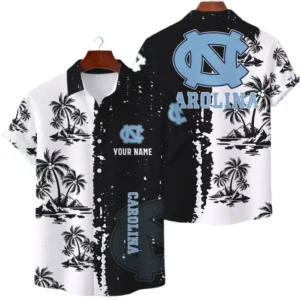 North Carolina Tar Heels Hawaiian Shirt Waffle Knit Material Options 2027 Personalize Name