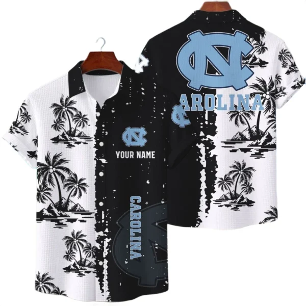 North Carolina Tar Heels Hawaiian Shirt Waffle Knit Material Options 2027 Personalize Name
