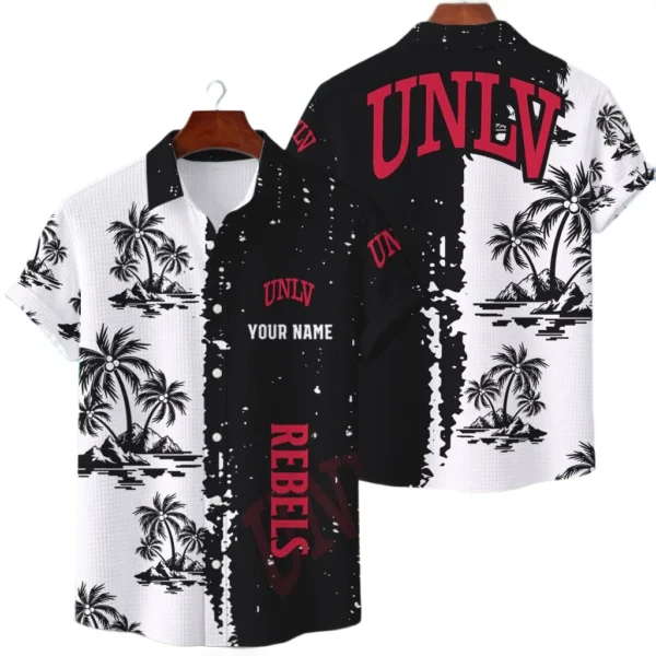 UNLV Rebels Hawaiian Shirt Waffle Knit Material Options 2027 Personalize Name