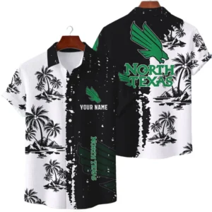 North Texas Mean Green Hawaiian Shirt Waffle Knit Material Options 2027 Personalize Name