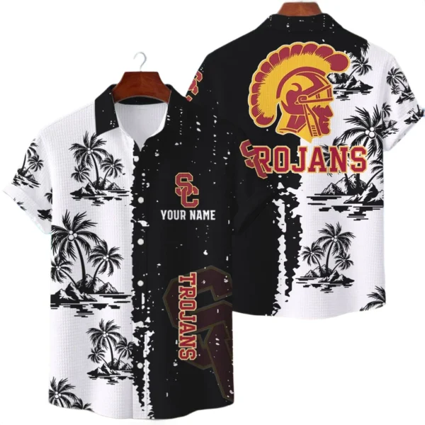 USC Trojans Hawaiian Shirt Waffle Knit Material Options 2027 Personalize Name