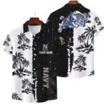 Navy Midshipmen Hawaiian Shirt Premium Lightweight Waffle Knit Customize Name