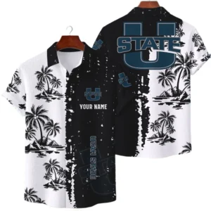 Utah State Aggies Hawaiian Shirt Waffle Knit Material Options 2027 Personalize Name