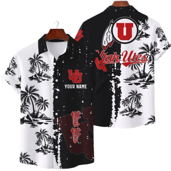 Utah Utes Hawaiian Shirt Waffle Knit Material Options 2027 Personalize Name