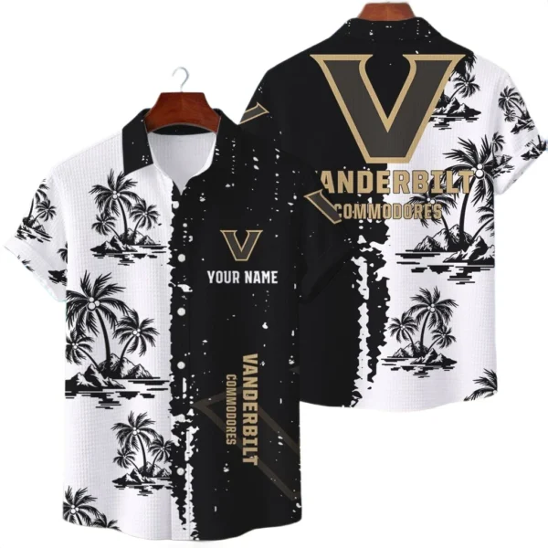 Vanderbilt Commodores Hawaiian Shirt Waffle Knit Material Options 2027 Personalize Name