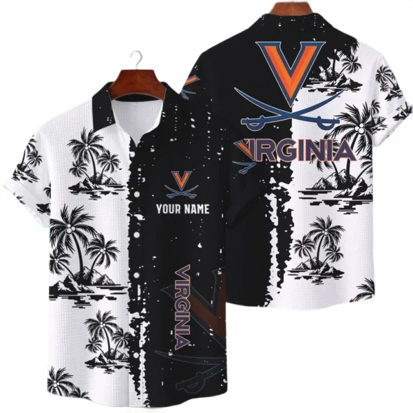 Virginia Cavaliers Hawaiian Shirt Waffle Knit Material Options 2027 Personalize Name