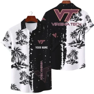 Virginia Tech Hokies Hawaiian Shirt Waffle Knit Material Options 2027 Personalize Name