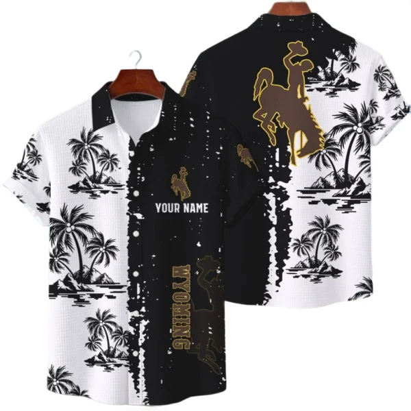 Wyoming Cowboys Hawaiian Shirt Waffle Knit Material Options 2027 Personalize Name