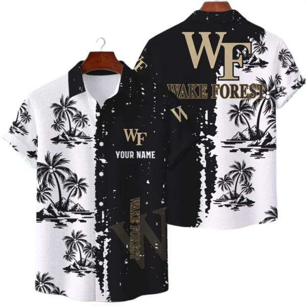 Wake Forest Demon Deacons Hawaiian Shirt Waffle Knit Material Options 2027 Personalize Name