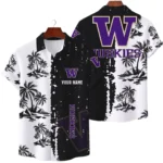 Washington Huskies Hawaiian Shirt Waffle Knit Material Options 2027 Personalize Name