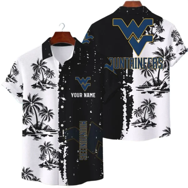 West Virginia Mountaineers Hawaiian Shirt Waffle Knit Material Options 2027 Personalize Name