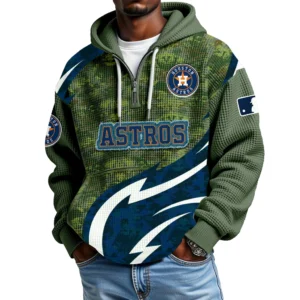 Houston Astros Men's Waffle Knit Hoodie Quarter Zip New 2026 Limited