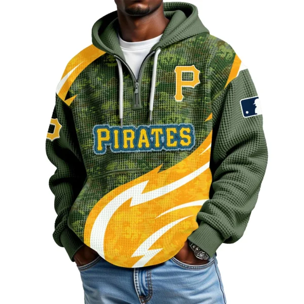 Pittsburgh Pirates Men's Waffle Knit Hoodie Quarter Zip New 2026 Limited