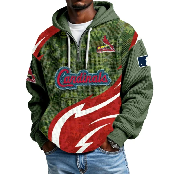 St. Louis Cardinals Men's Waffle Knit Hoodie Quarter Zip New 2026 Limited