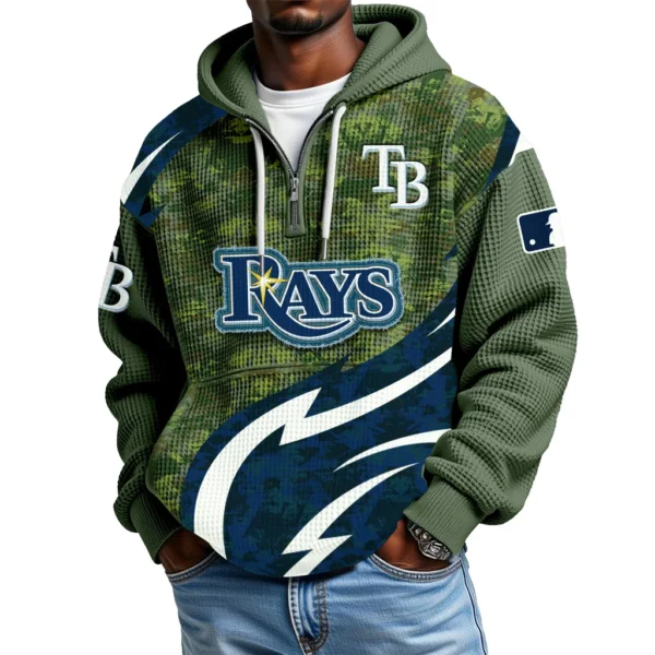 Tampa Bay Rays Men's Waffle Knit Hoodie Quarter Zip New 2026 Limited