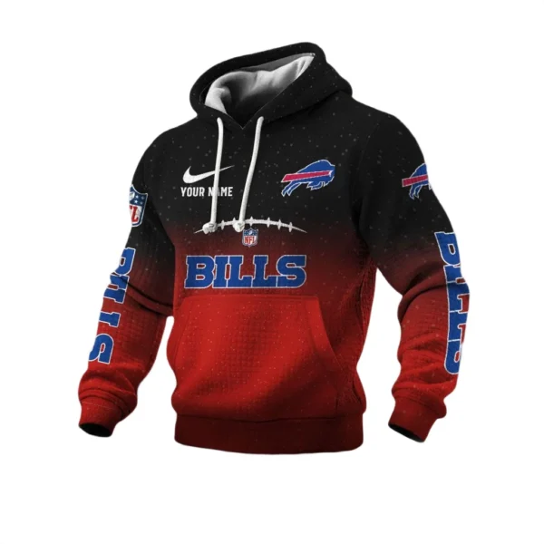 Buffalo Bills Pullover Hoodie Men’s Waffle Knit Limited Personalize Name