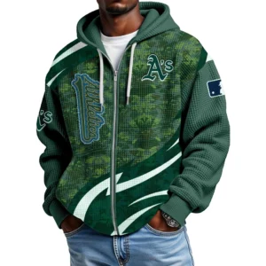 Athletics Full Zip-Up Hoodie Waffle Knit 2027 Limited