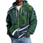 Colorado Rockies Full Zip-Up Hoodie Waffle Knit 2027 Limited
