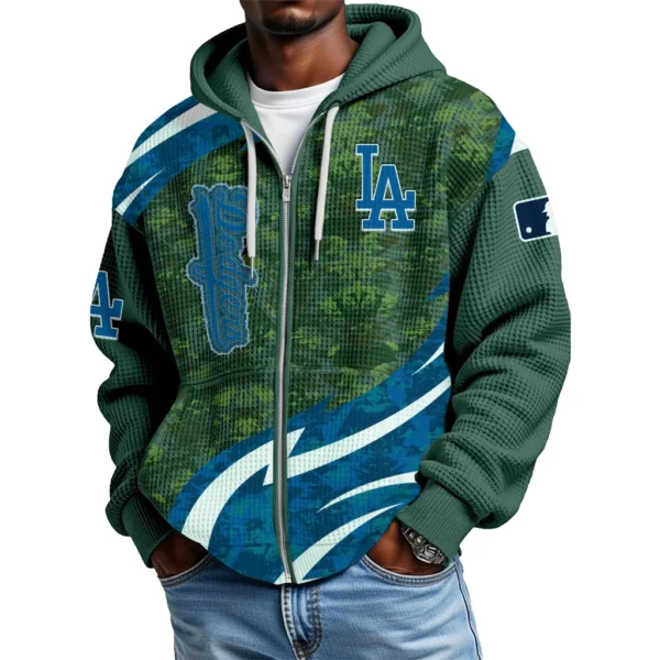 Los Angeles Dodgers Full Zip-Up Hoodie Waffle Knit 2027 Limited