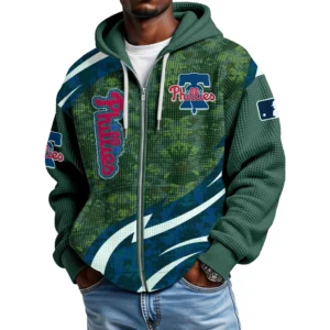 Philadelphia Phillies Full Zip-Up Hoodie Waffle Knit 2027 Limited