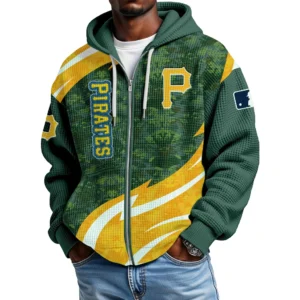 Pittsburgh Pirates Full Zip-Up Hoodie Waffle Knit 2027 Limited