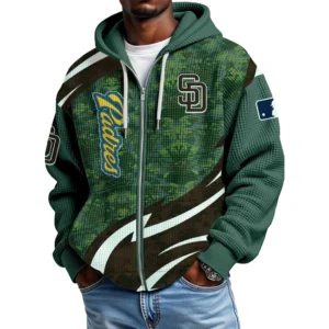 San Diego Padres Full Zip-Up Hoodie Waffle Knit 2027 Limited