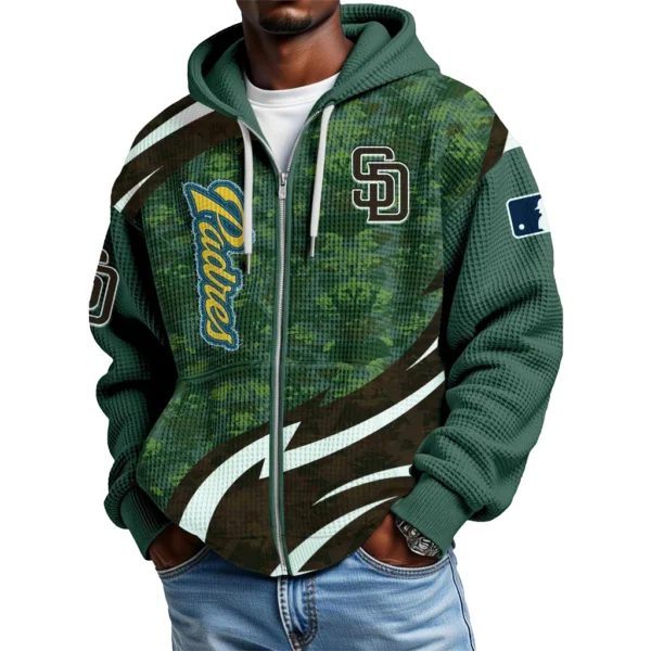 San Diego Padres Full Zip-Up Hoodie Waffle Knit 2027 Limited