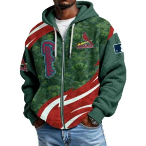St. Louis Cardinals Full Zip-Up Hoodie Waffle Knit 2027 Limited