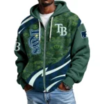 Tampa Bay Rays Full Zip-Up Hoodie Waffle Knit 2027 Limited