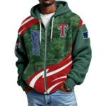 Texas Rangers Full Zip-Up Hoodie Waffle Knit 2027 Limited