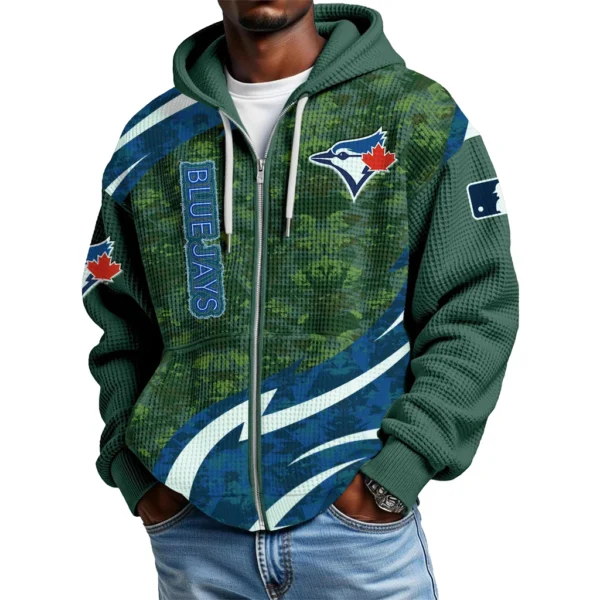 Toronto Blue Jays Full Zip-Up Hoodie Waffle Knit 2027 Limited