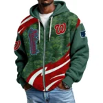 Washington Nationals Full Zip-Up Hoodie Waffle Knit 2027 Limited