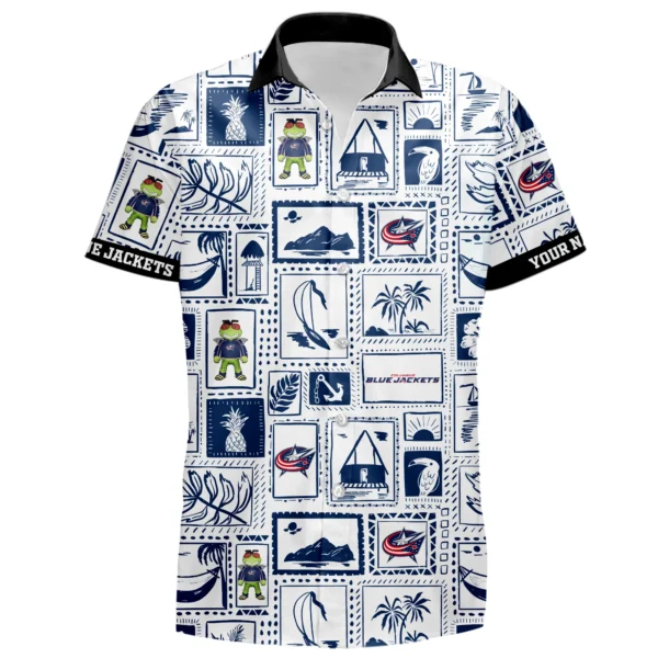 Columbus Blue Jackets Hawaiian Shirt 2026 Limited Premium Crinkle Textured Personalize Name