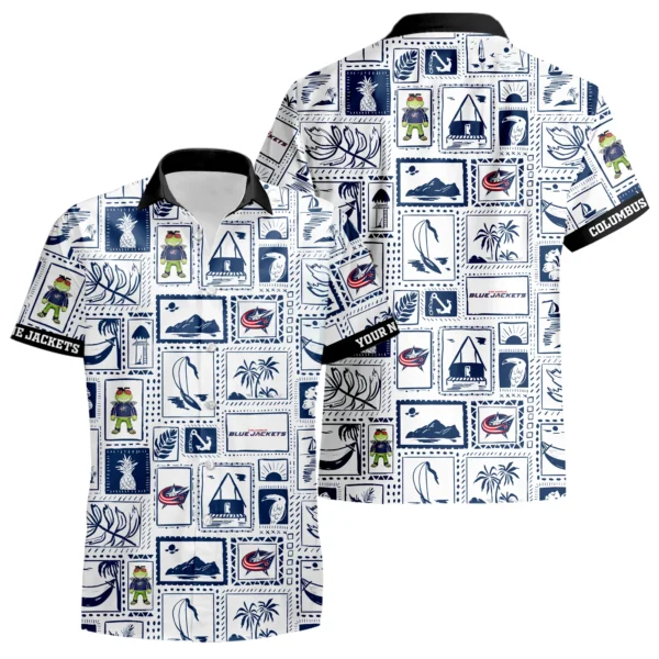 Columbus Blue Jackets Hawaiian Shirt 2026 Limited Premium Crinkle Textured Personalize Name