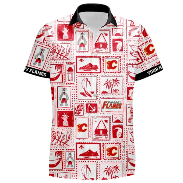 Calgary Flames Hawaiian Shirt 2026 Limited Premium Crinkle Textured Personalize Name