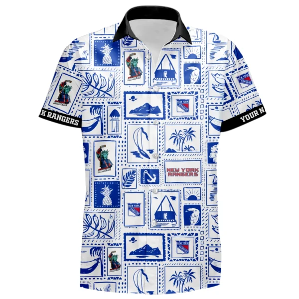 New York Rangers Hawaiian Shirt 2026 Limited Premium Crinkle Textured Personalize Name