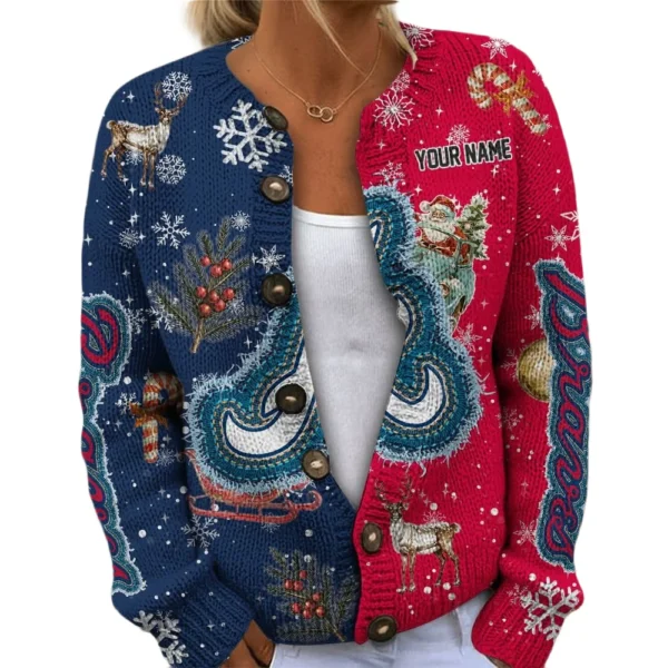 Atlanta Braves Women Sweater Knit Customize Name 2026 Limited