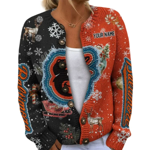 Baltimore Orioles Women Sweater Knit Customize Name 2026 Limited