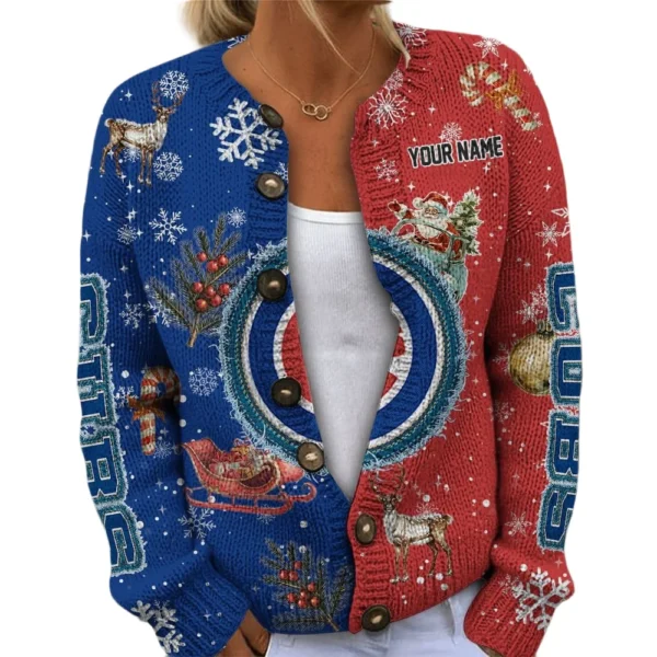 Chicago Cubs Women Sweater Knit Customize Name 2026 Limited