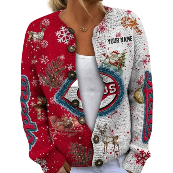 Cincinnati Reds Women Sweater Knit Customize Name 2026 Limited