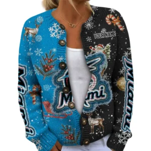 Miami Marlins Women Sweater Knit Customize Name 2026 Limited